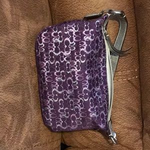 Canvas Coach bag with leather strap